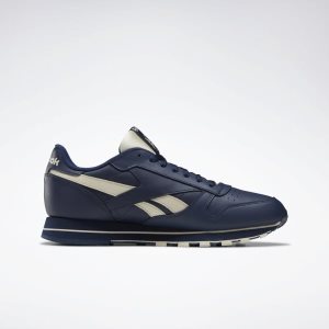 Adidasy Męskie Reebok Classic Leather Granatowe PL 35UNGLB